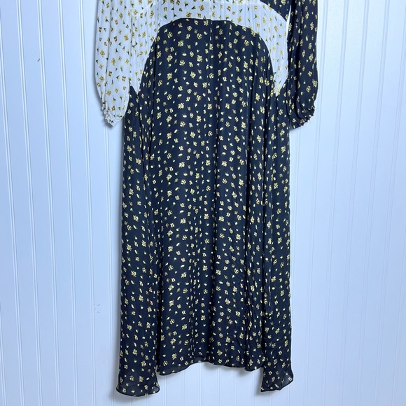 ELIE TAHARI Floral Print Silk Midi-Dress V-Neck Lined Size Large - Picture 9 of 17